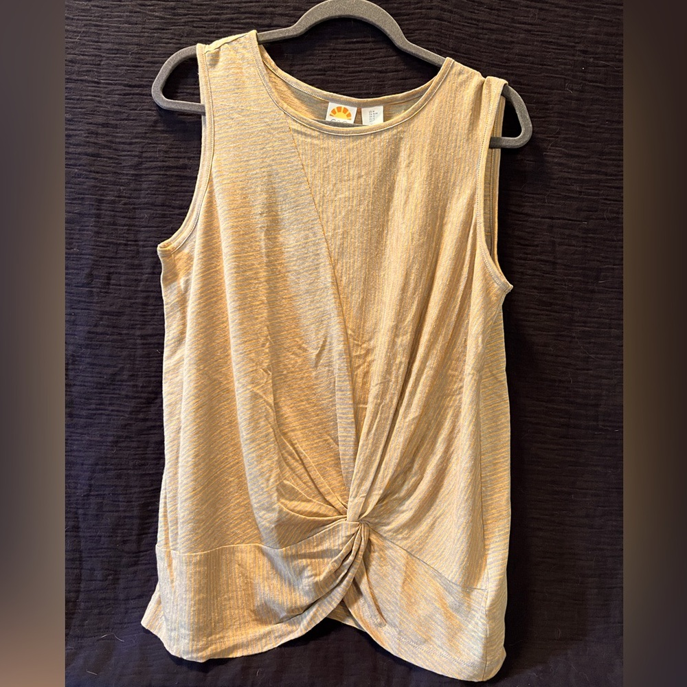 C&C California Grey and Yellow Striped Tank Size M